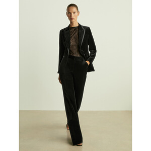 REISS PARISA Velvet Flared Suit Trousers